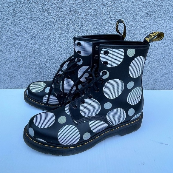Dr. Martens 1460 WOMEN'S POLKA DOT SMOOTH LEATHER LACE UP BOOTS NEW - Picture 13 of 13